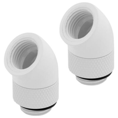 Corsair Hydro X Series XF AF White 45 Degree Rotary Fitting (G1/4) 2 Pack